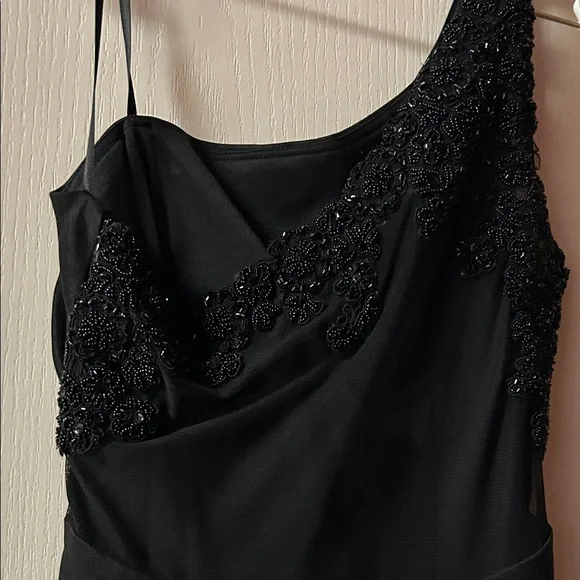 Xscape Black One Shoulder Dress - Picture 2 of 7